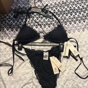 No Boundaries Black Lace Bikini Set